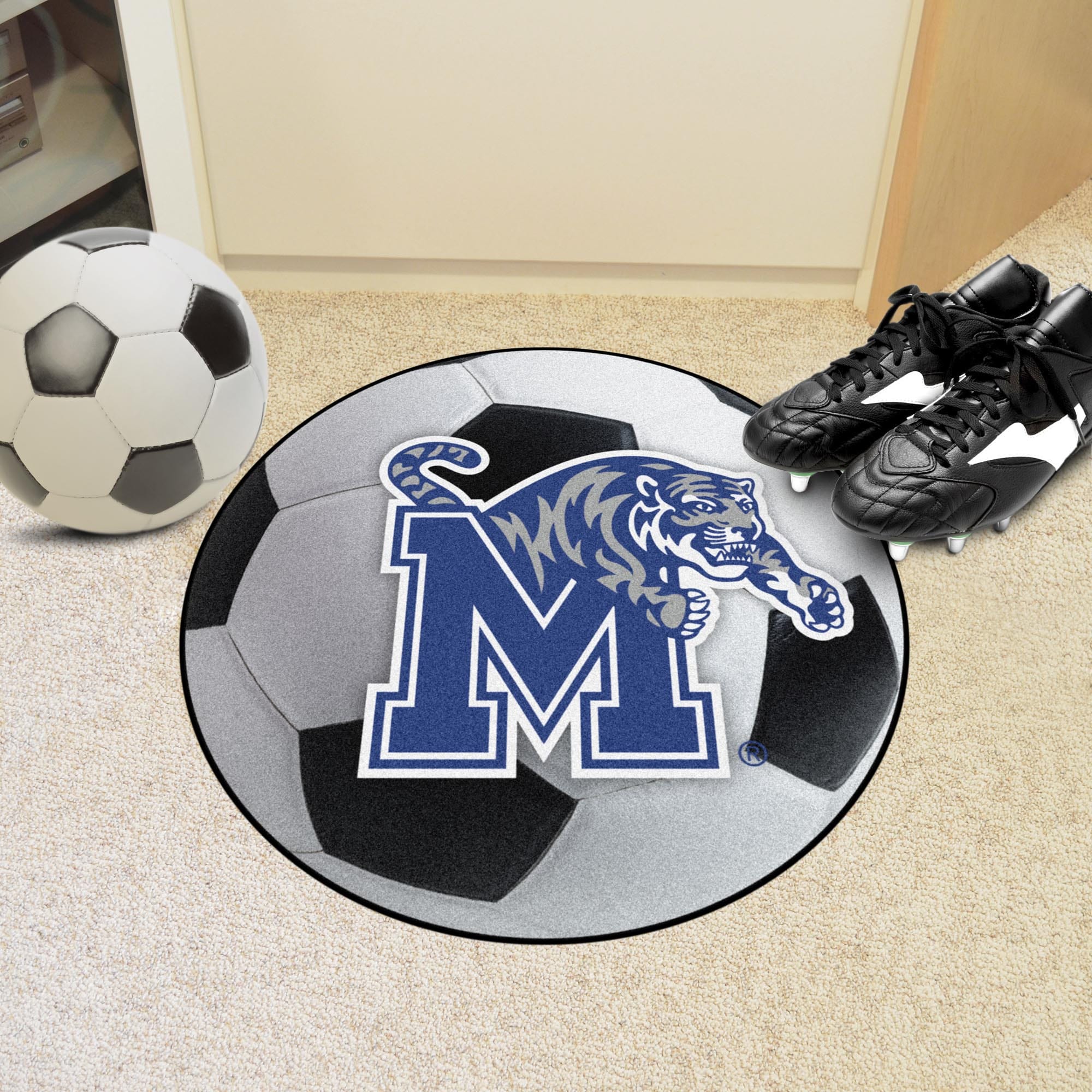 Memphis Tigers Soccer Ball Rug - 27in. Diameter - Memphis