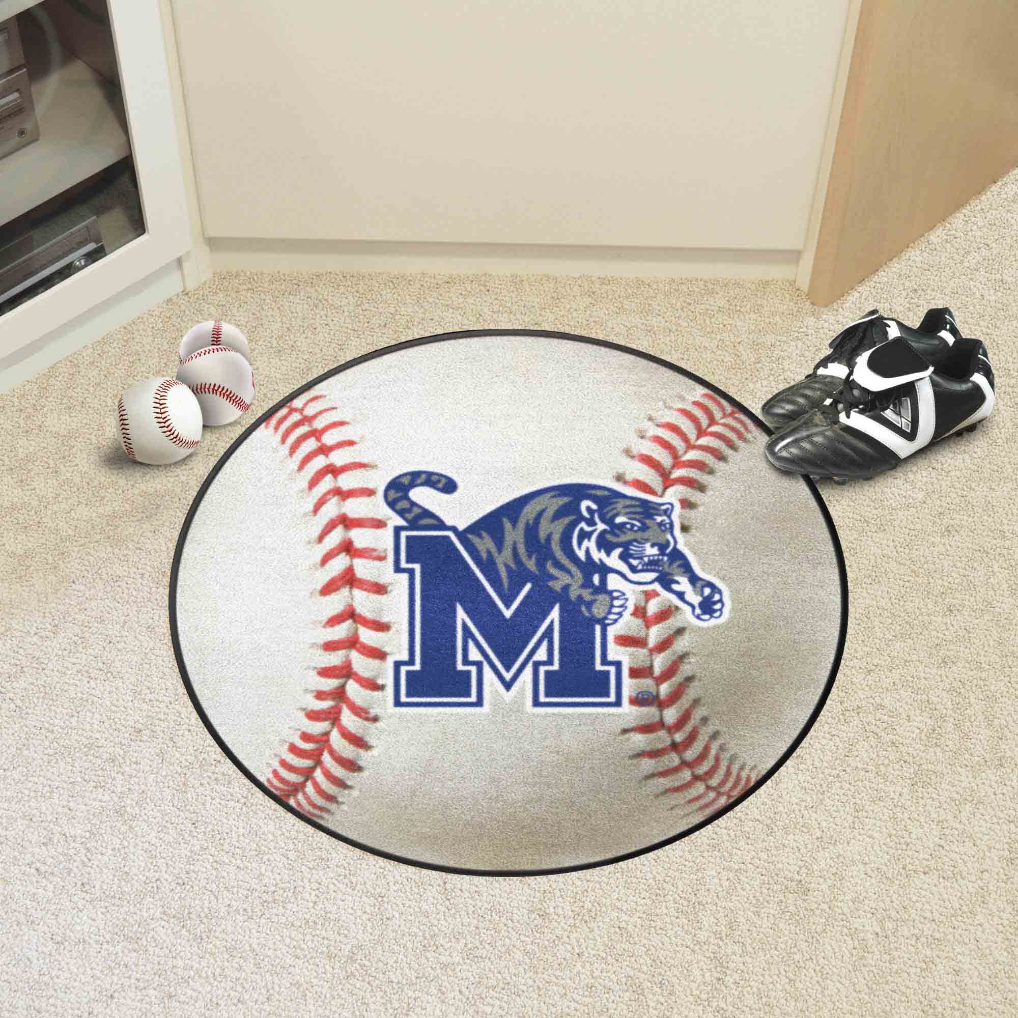 Memphis Tigers Baseball Rug - 27in. Diameter - Memphis