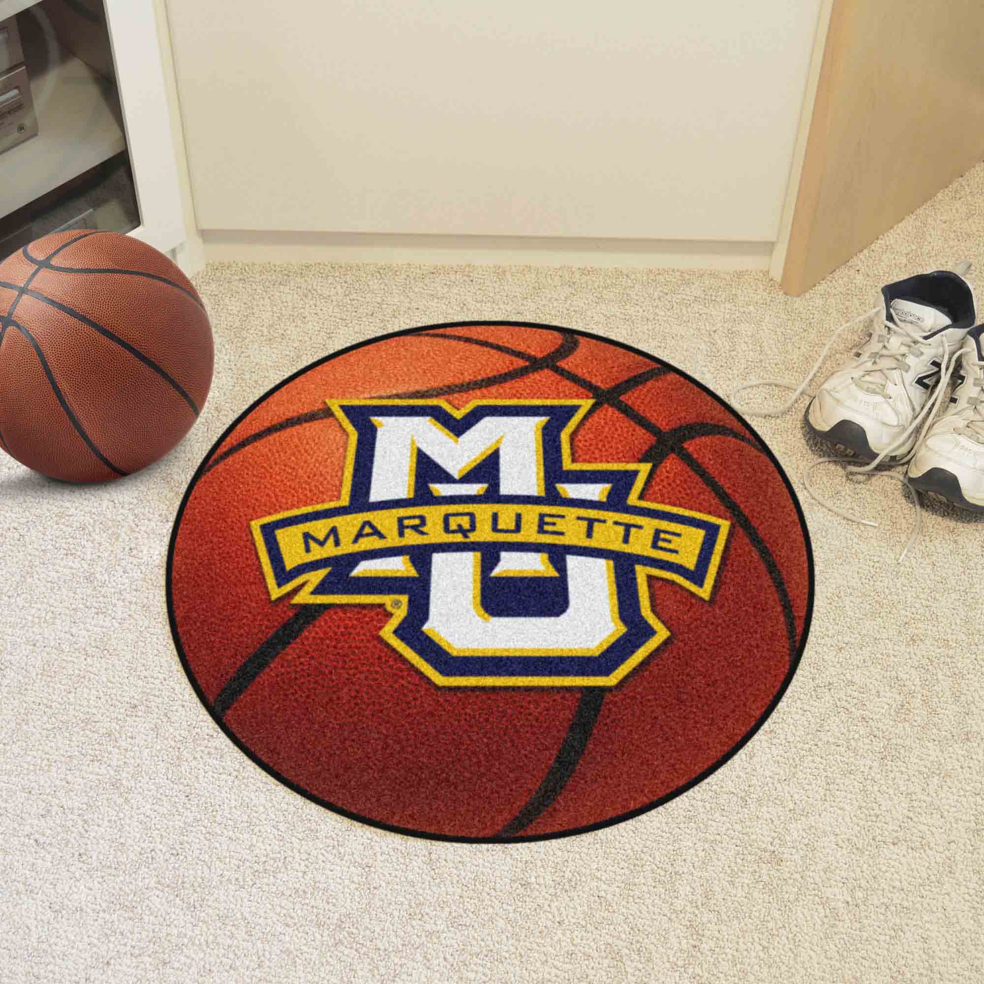 Marquette Golden Eagles Basketball Rug - 27in. Diameter - Marquette