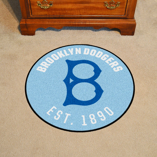 Brooklyn Dodgers Roundel Rug - 27in. Diameter 1944 Retro Logo - Brooklyn Dodgers