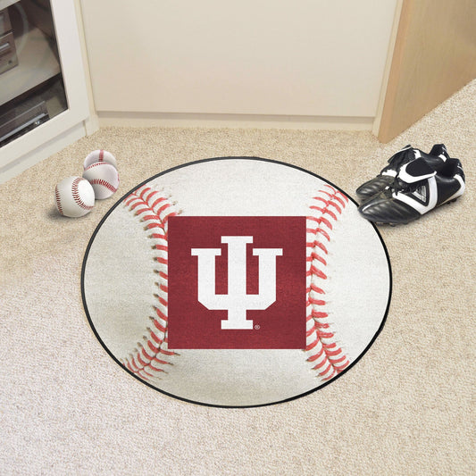 Indiana Hooisers Baseball Rug - 27in. Diameter - Indiana