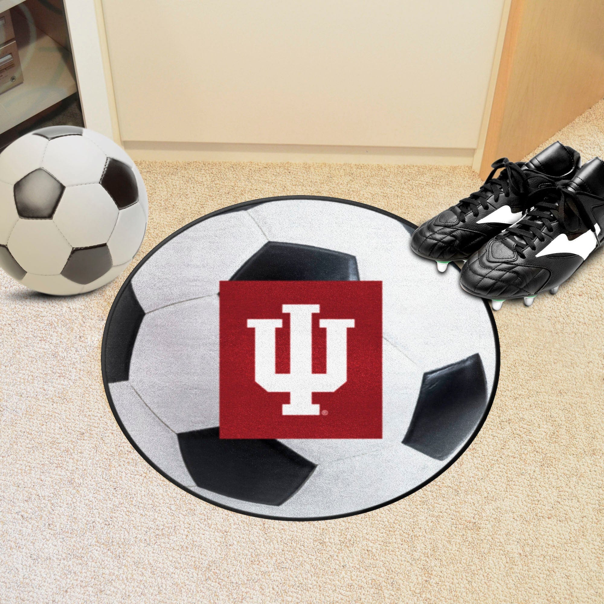 Indiana Hooisers Soccer Ball Rug - 27in. Diameter - Indiana