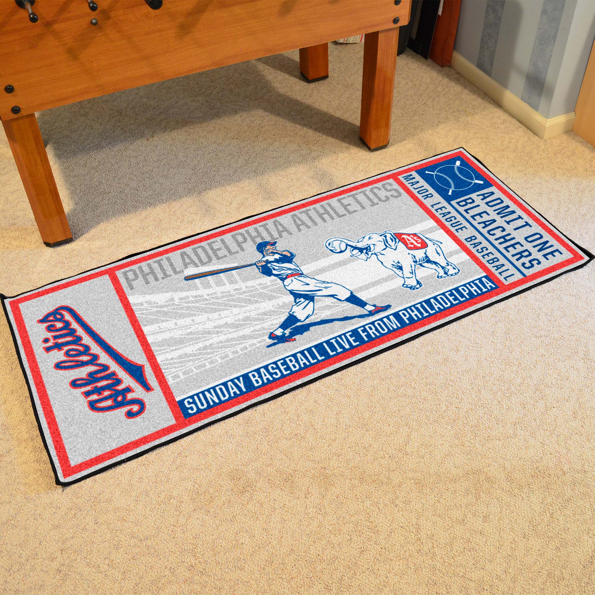 Philadelphia Athletics Ticket Runner Rug - 30in. x 72in. - Philadelphia Athletics