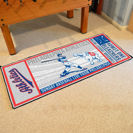 Philadelphia Athletics Ticket Runner Rug - 30in. x 72in. - Philadelphia Athletics