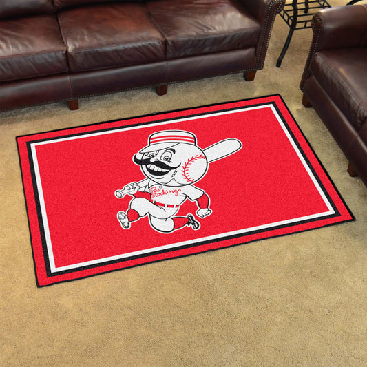 Cincinnati Reds 4ft. x 6ft. Plush Area Rug1967 - Cincinnati Reds
