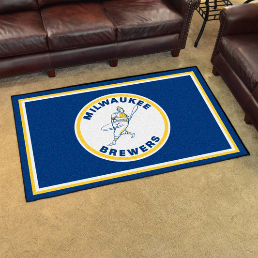 Milwaukee Brewers 4ft. x 6ft. Plush Area Rug1970