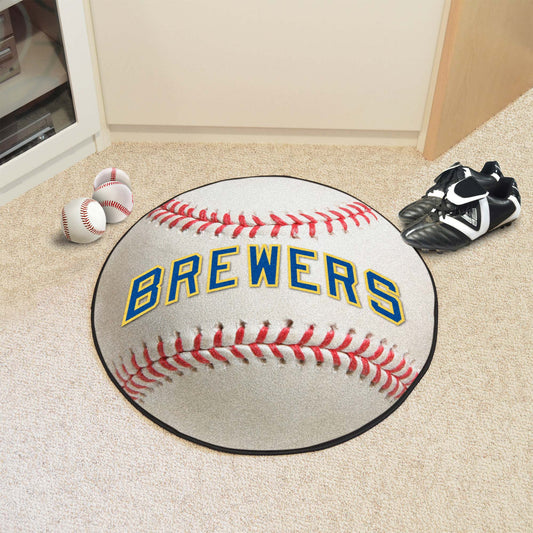 Milwaukee Brewers Baseball Rug - 27in. Diameter1970 - Milwaukee Brewers