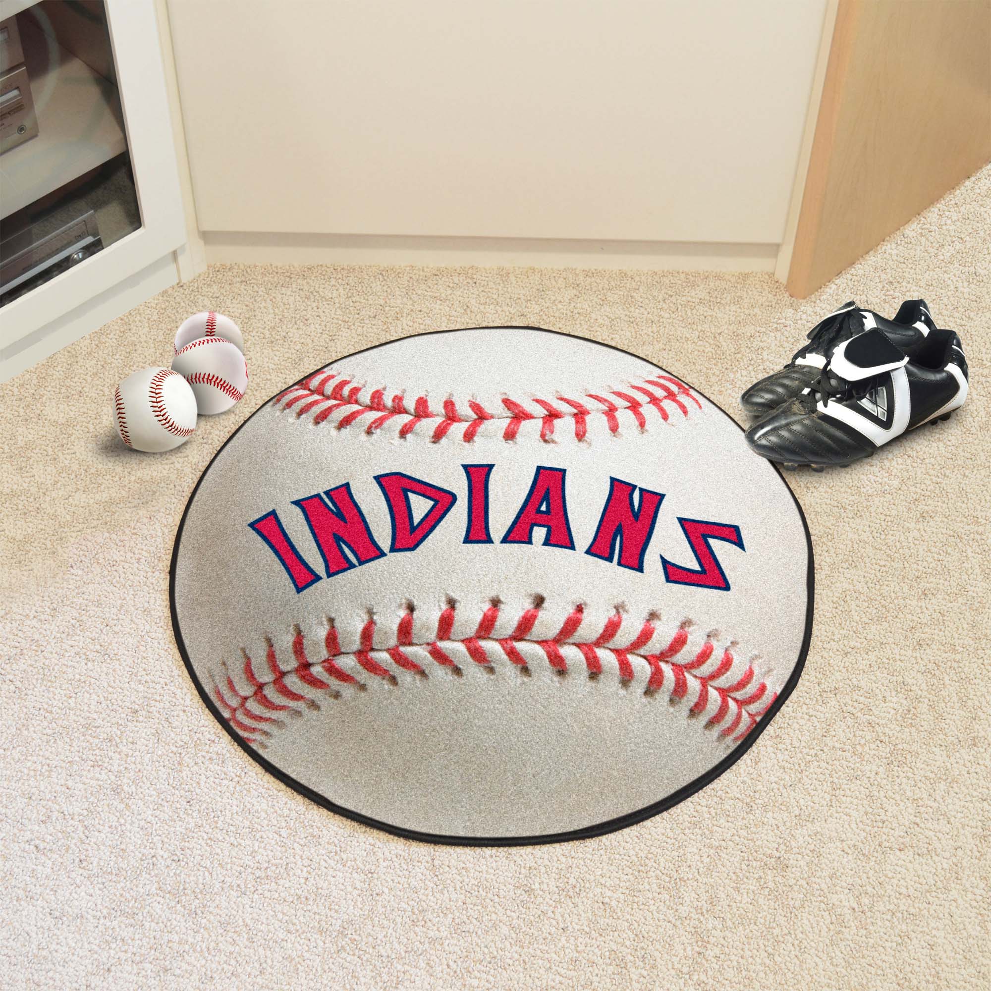 Cleveland Indians Baseball Rug - 27in. Diameter - Cleveland Indians