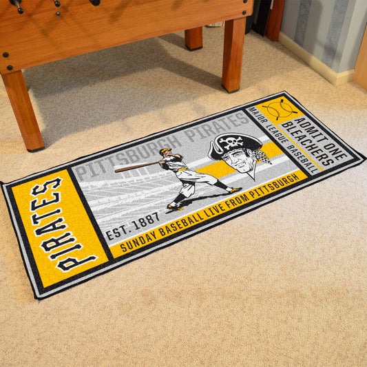 Pittsburgh Pirates Ticket Runner Rug - 30in. x 72in. - Pittsburgh Pirates