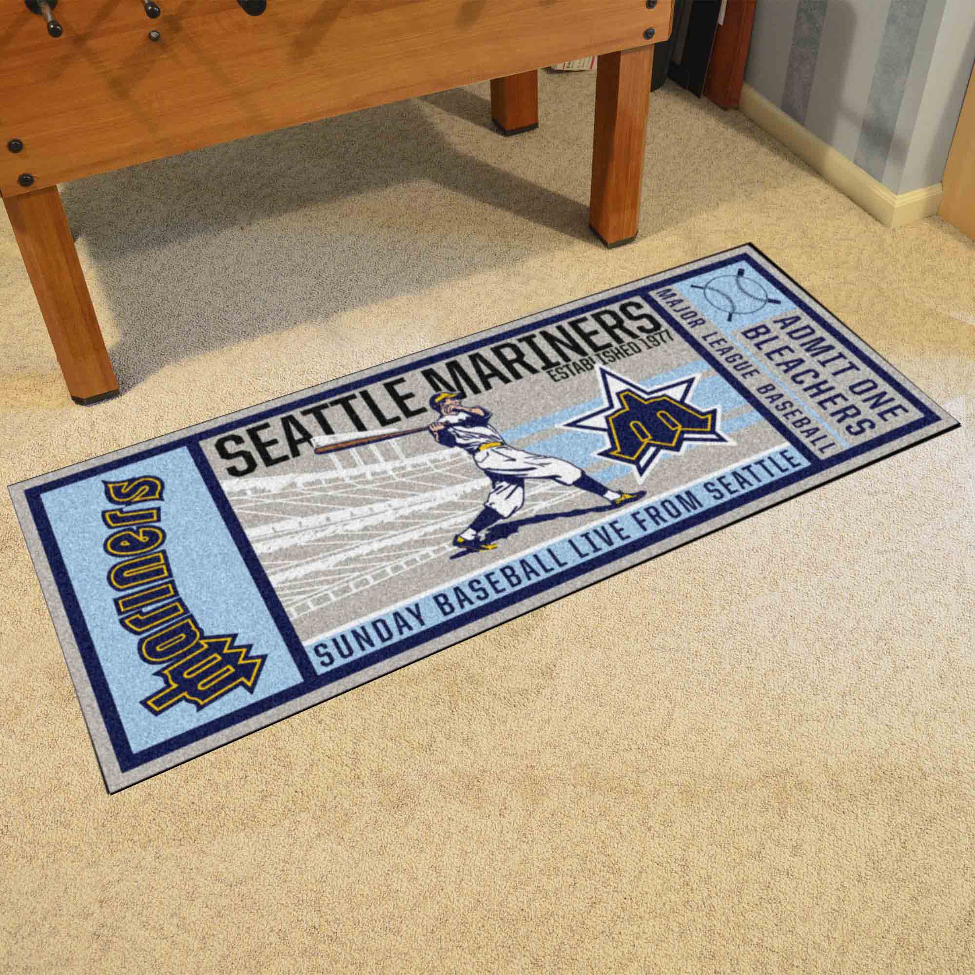 Seattle Mariners Ticket Runner Rug - 30in. x 72in. - Seattle Mariners