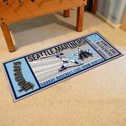 Seattle Mariners Ticket Runner Rug - 30in. x 72in. - Seattle Mariners