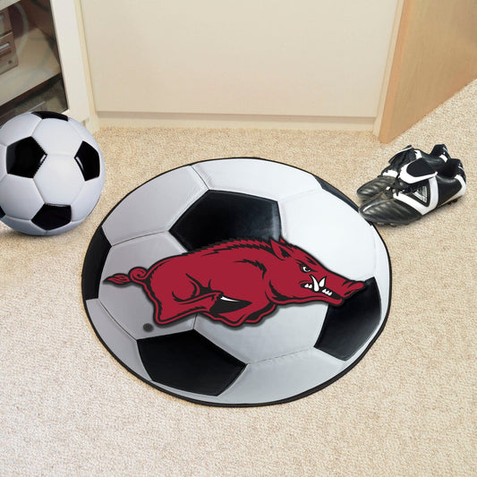 Arkansas Razorbacks Soccer Ball Rug - 27in. Diameter - Arkansas