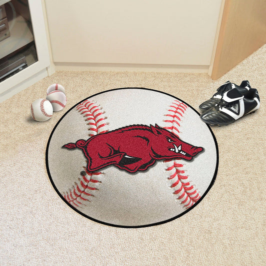 Arkansas Razorbacks Baseball Rug - 27in. Diameter - Arkansas