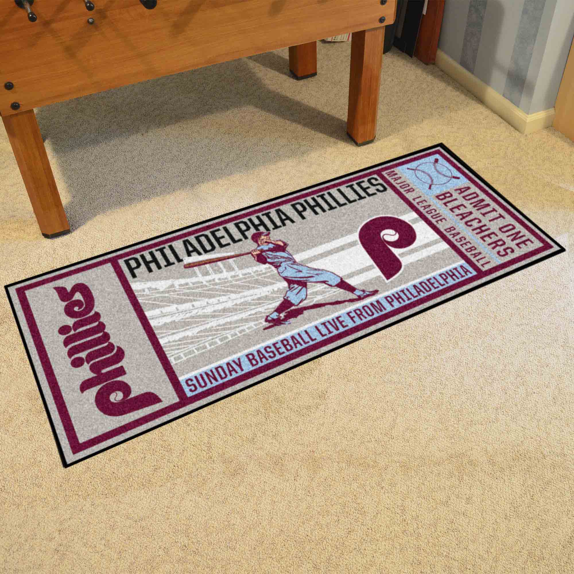 Philadelphia Phillies Ticket Runner Rug - 30in. x 72in. - Philadelphia Phillies