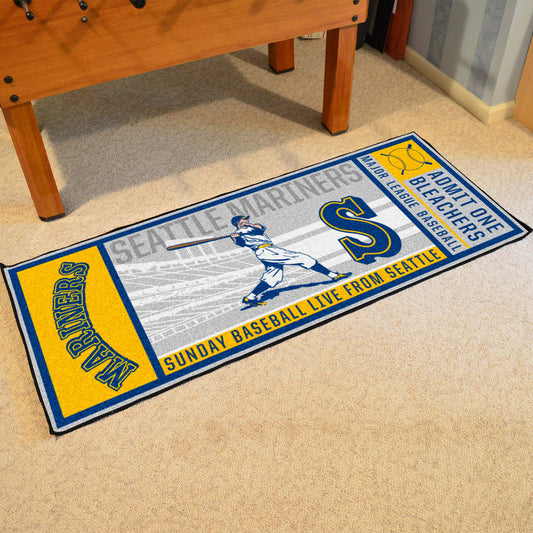 Seattle Mariners Ticket Runner Rug - 30in. x 72in. - Seattle Mariners