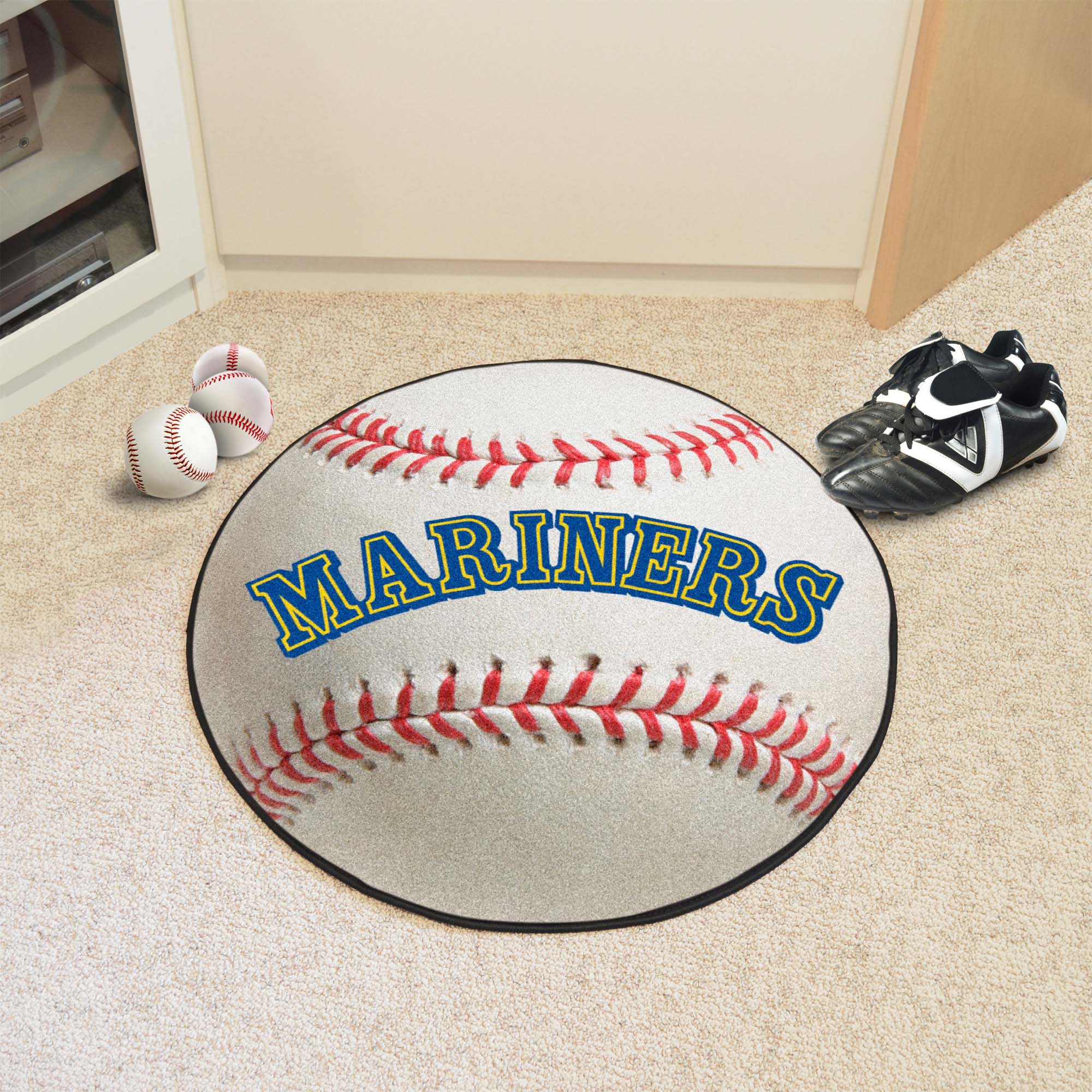 Seattle Mariners Baseball Rug - 27in. Diameter - Seattle Mariners