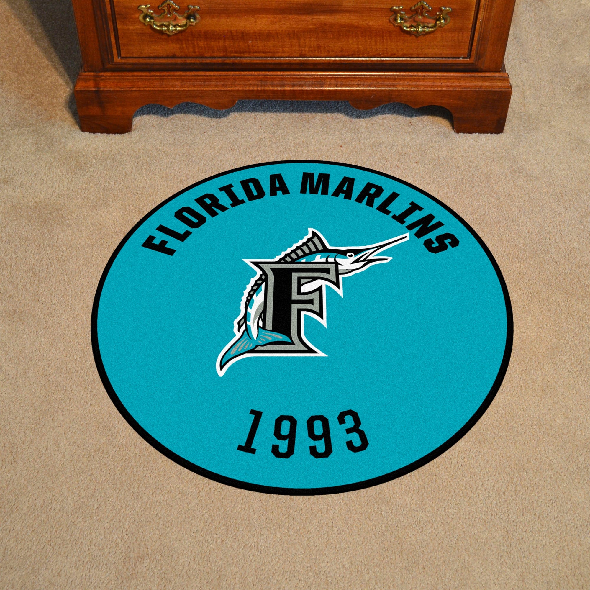 Florida Marlins Roundel Rug - 27in. Diameter - Florida Marlins