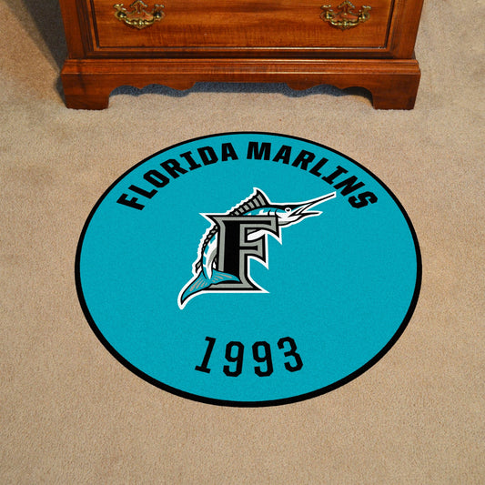 Florida Marlins Roundel Rug - 27in. Diameter - Florida Marlins