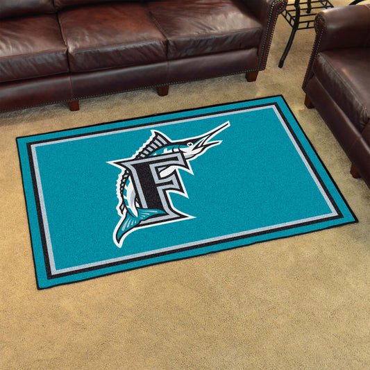 Florida Marlins 4ft. x 6ft. Plush Area Rug - Florida Marlins