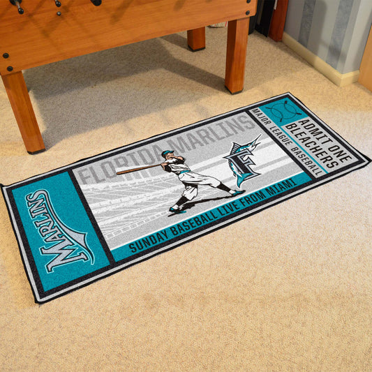 Florida Marlins Ticket Runner Rug - 30in. x 72in. - Florida Marlins