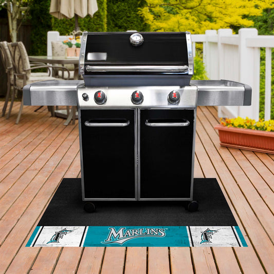 Florida Marlins Vinyl Grill Mat - 26in. x 42in. - Florida Marlins