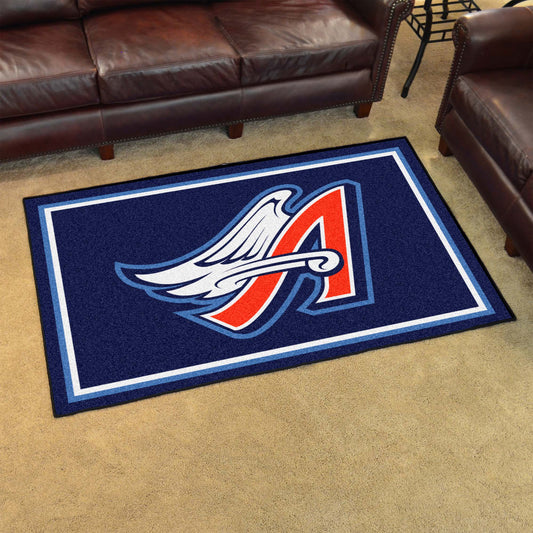 Anaheim Angels 4ft. x 6ft. Plush Area Rug 1997 Retro Logo - Anaheim Angels