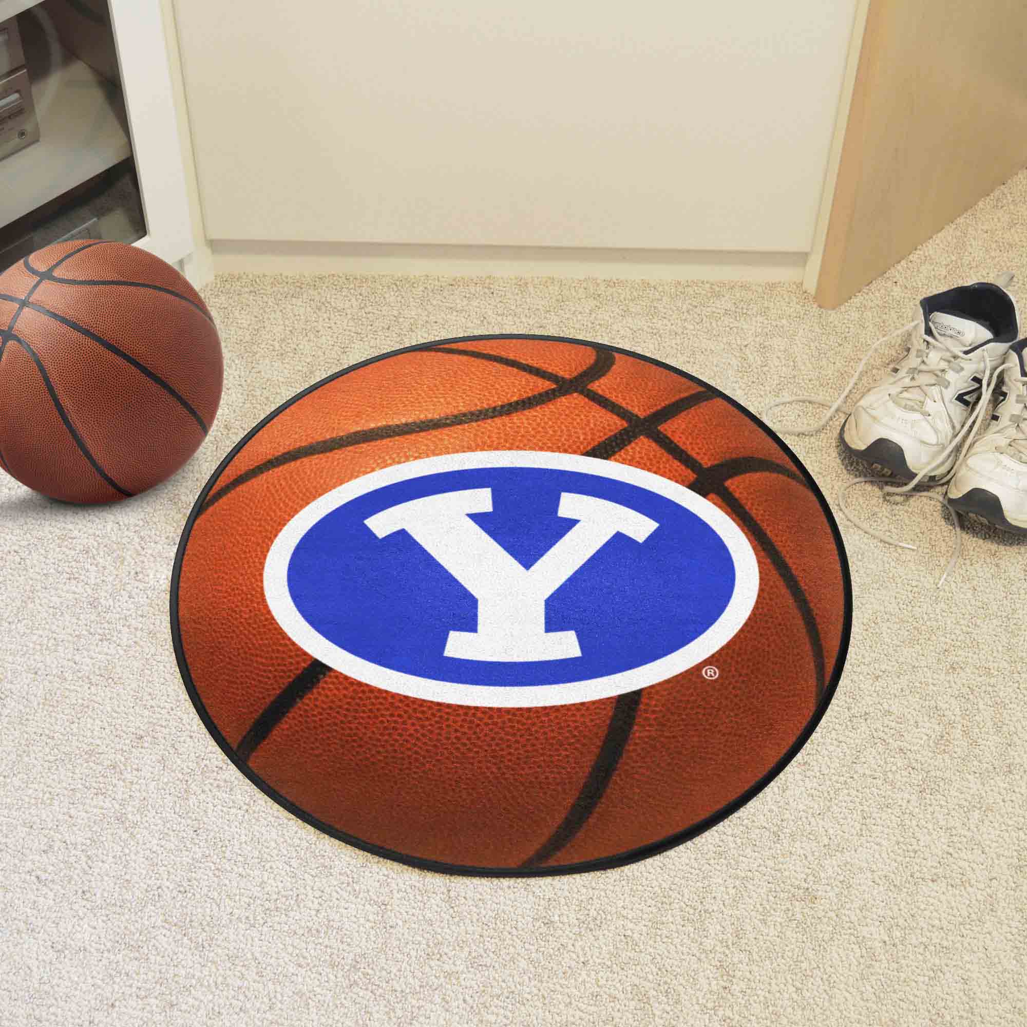 BYU Cougars Basketball Rug - 27in. Diameter - BYU