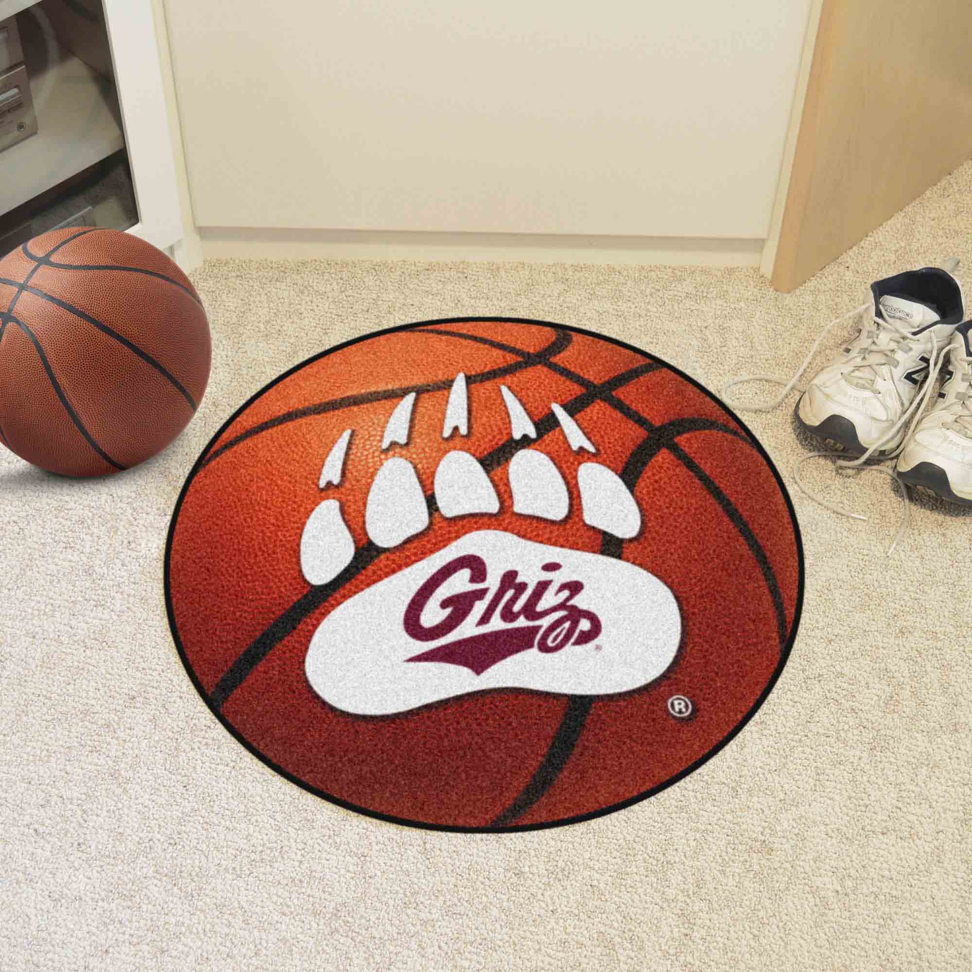 Montana Grizzlies Basketball Rug - 27in. Diameter - Montana