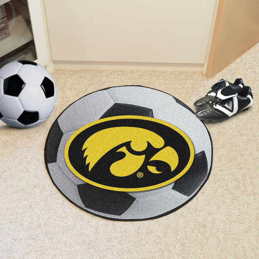 Iowa Hawkeyes Soccer Ball Rug - 27in. Diameter - Iowa