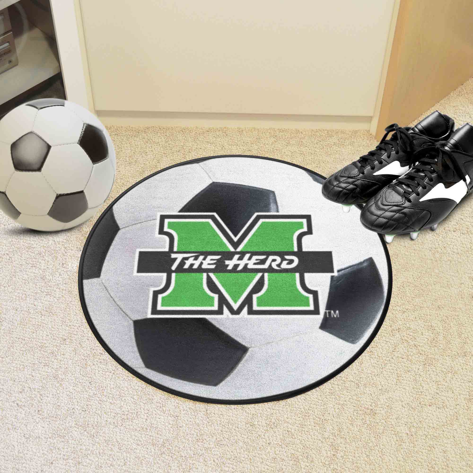 Marshall Thundering Herd Soccer Ball Rug - 27in. Diameter - Marshall