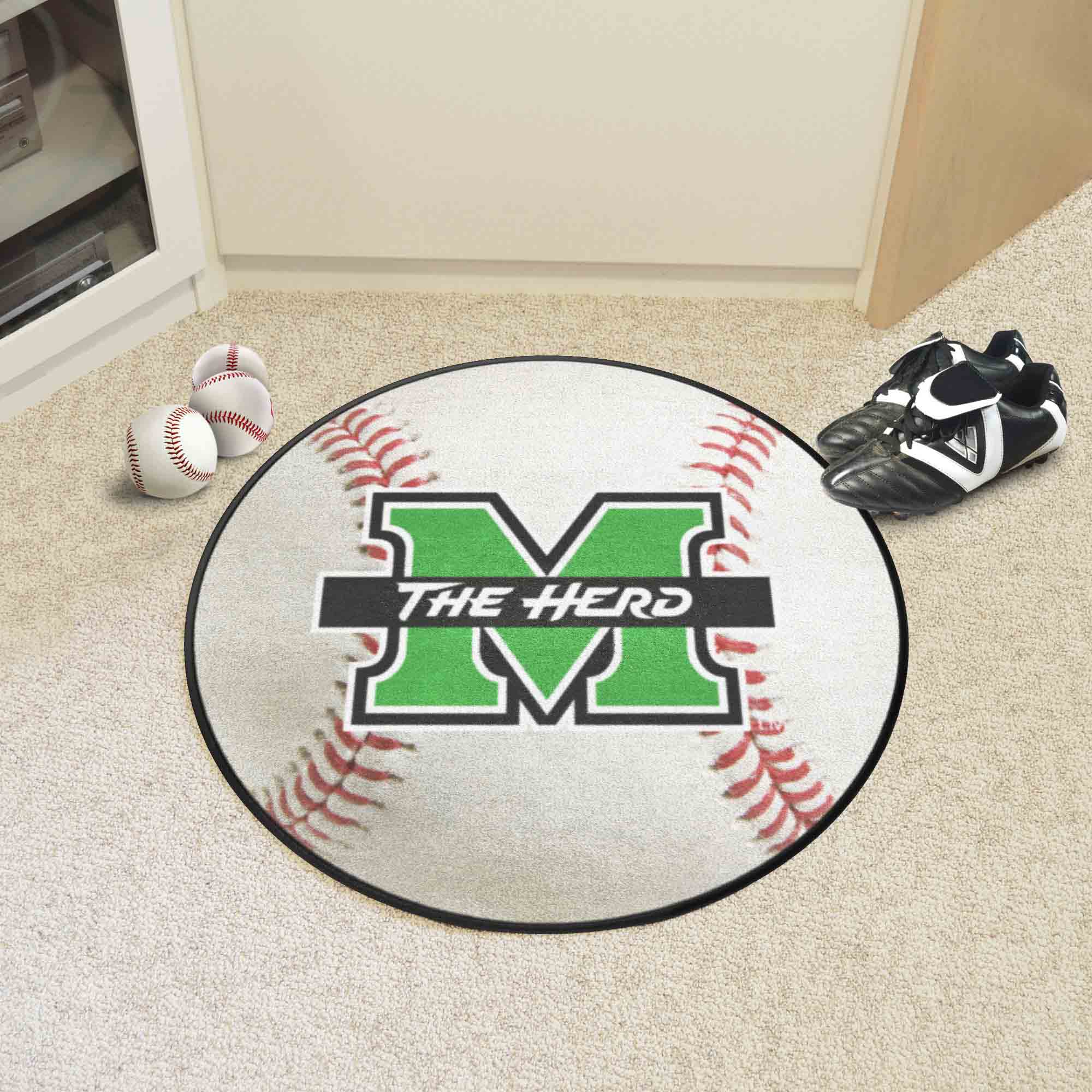 Marshall Thundering Herd Baseball Rug - 27in. Diameter - Marshall