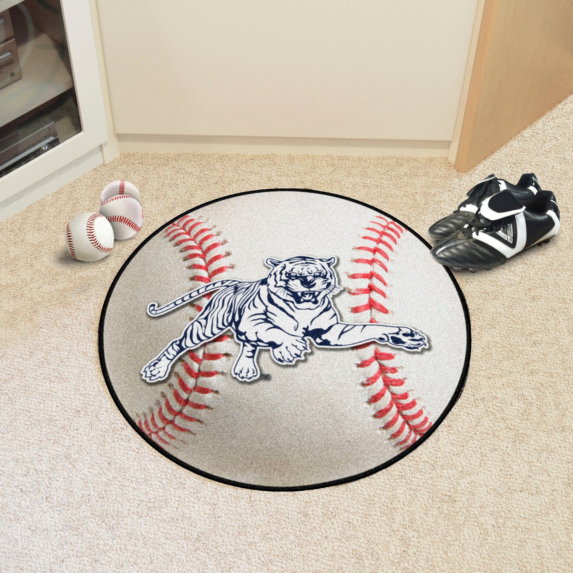 Jackson State Tigers Baseball Rug - 27in. Diameter - Jackson State