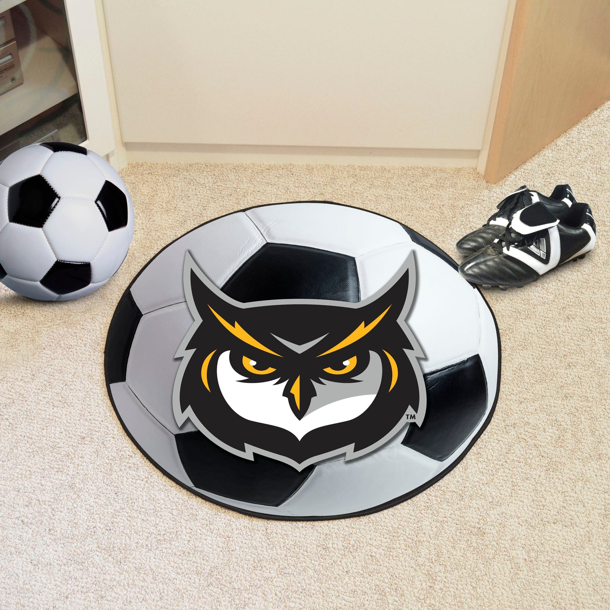 Kennesaw State Owls Soccer Ball Rug - 27in. Diameter - Kennesaw State