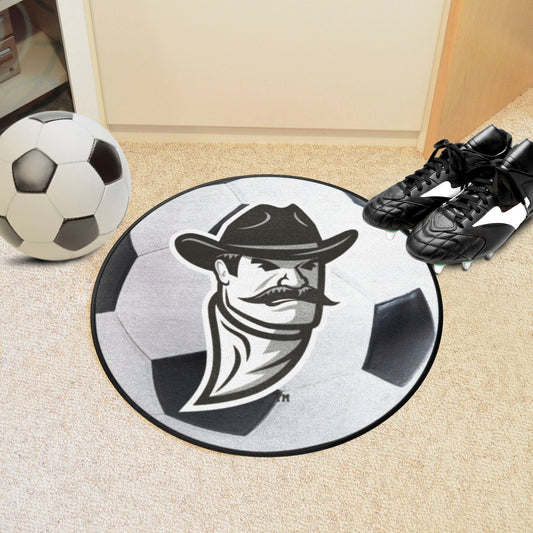 New Mexico State Lobos Soccer Ball Rug - 27in. Diameter - New Mexico State