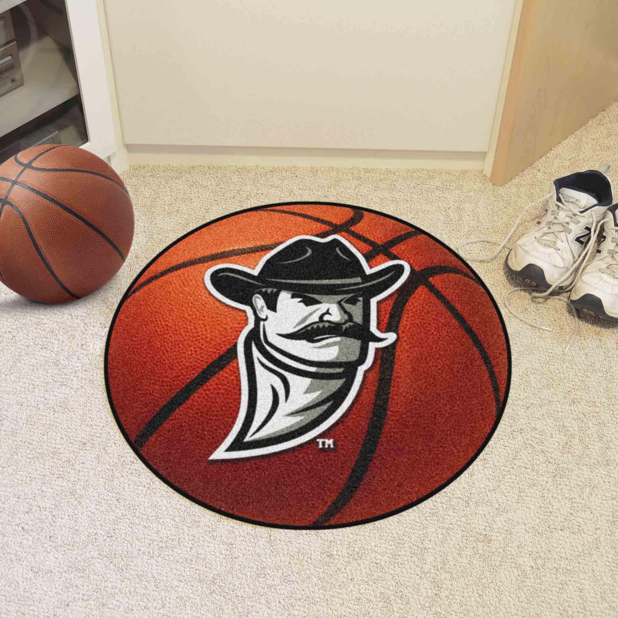 New Mexico State Lobos Basketball Rug - 27in. Diameter - New Mexico State