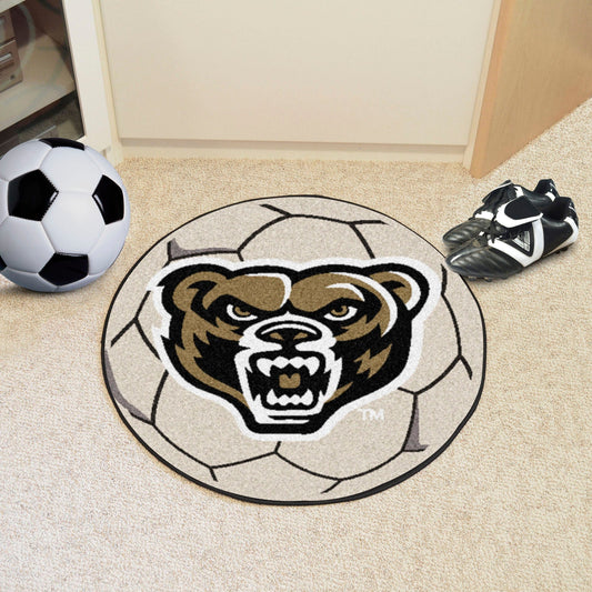 Oakland Golden Grizzlies Soccer Ball Rug - 27in. Diameter - Oakland