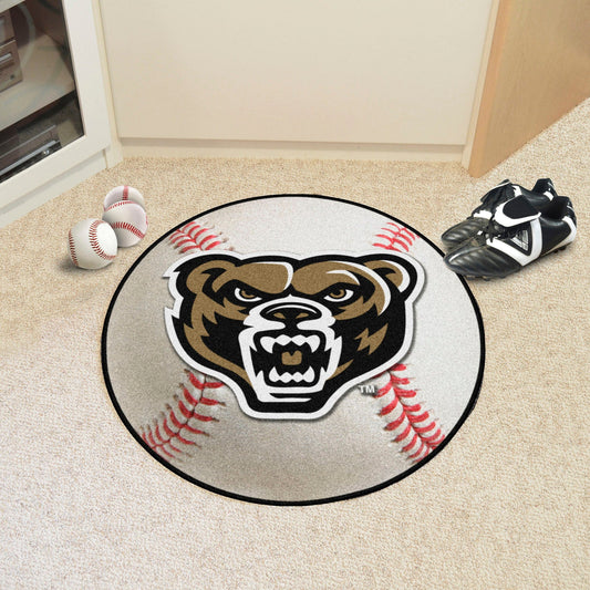 Oakland Golden Grizzlies Baseball Rug - 27in. Diameter - Oakland