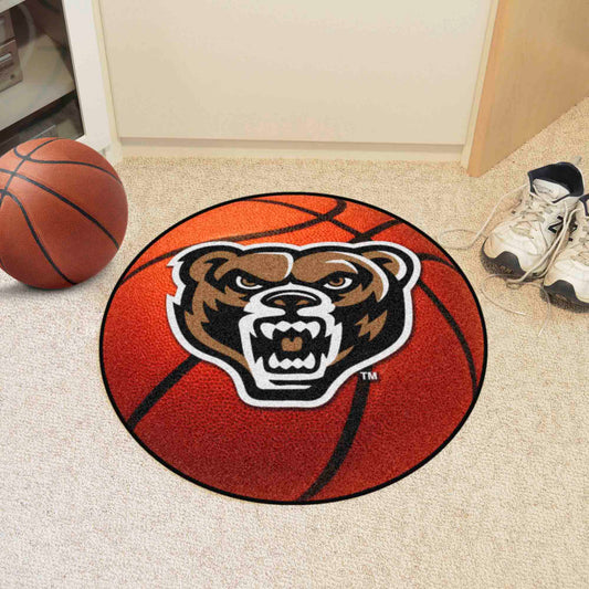Oakland Golden Grizzlies Basketball Rug - 27in. Diameter - Oakland