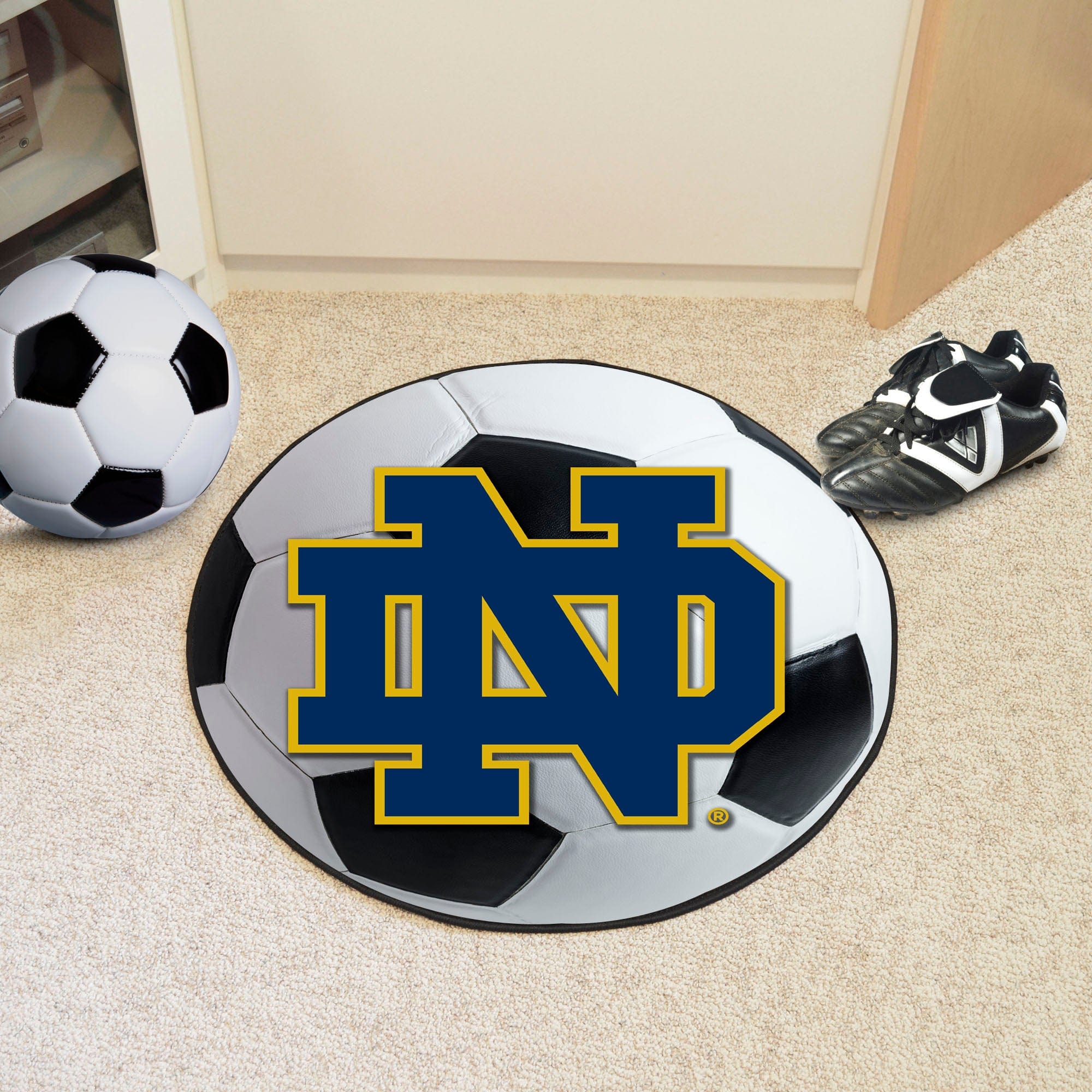 Notre Dame Fighting Irish Soccer Ball Rug - 27in. Diameter - Notre Dame