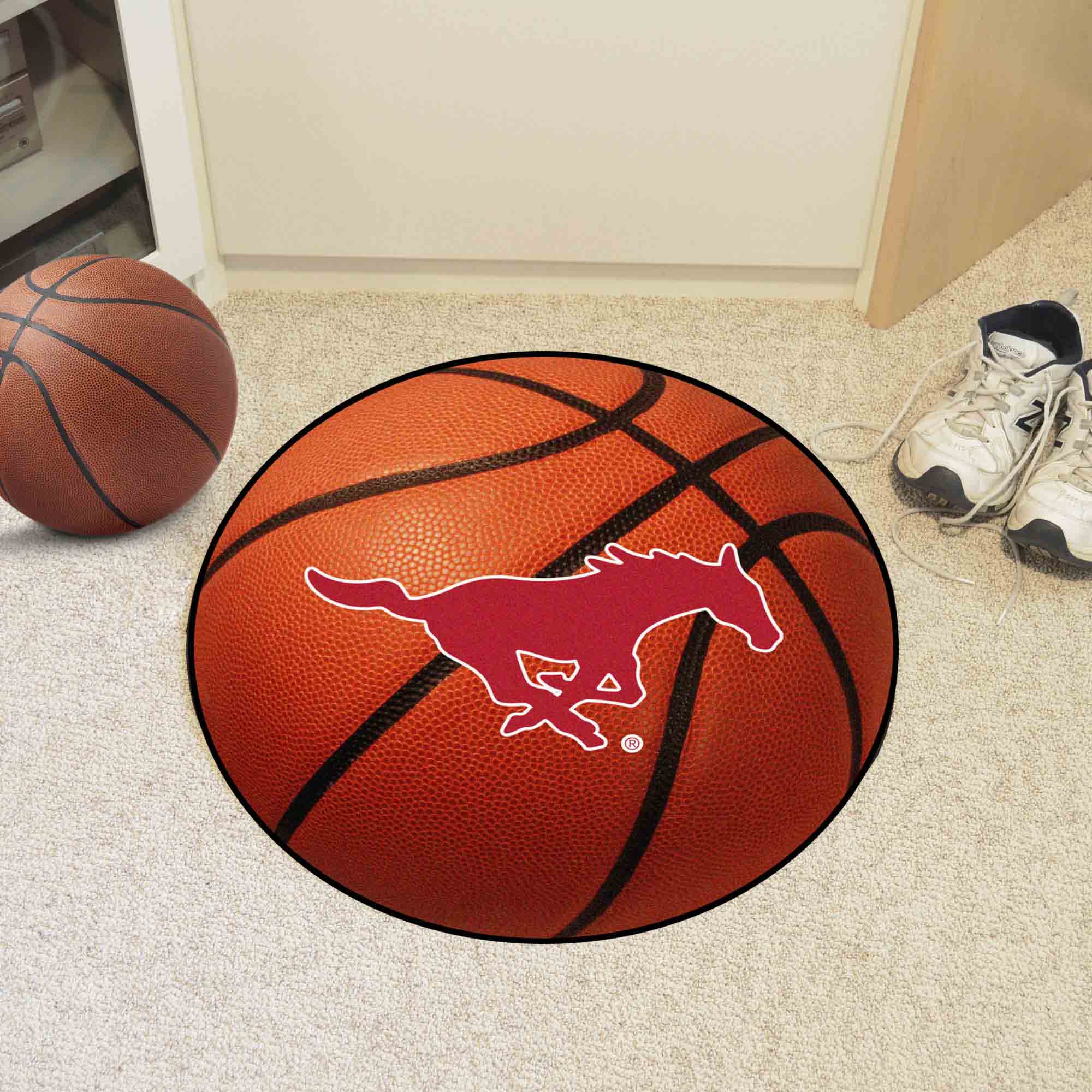 SMU Mustangs Basketball Rug - 27in. Diameter