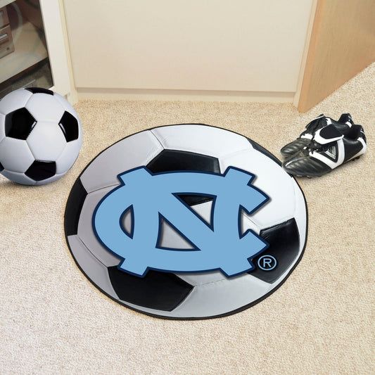 North Carolina Tar Heels Soccer Ball Rug - 27in. Diameter - North Carolina