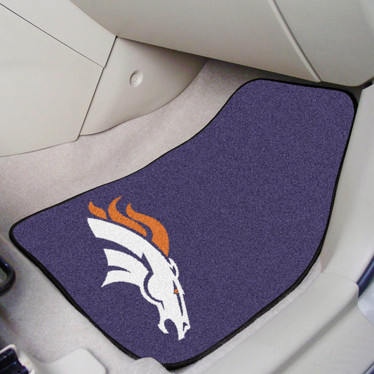 Denver Broncos Front Carpet Car Mat Set - 2 Pieces - Denver Broncos