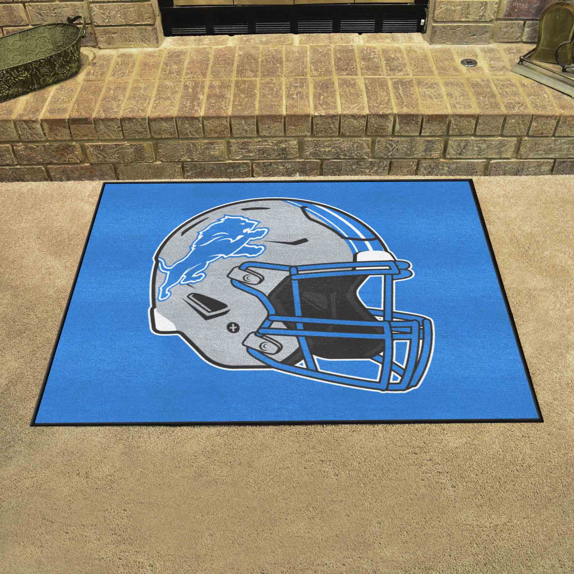 Detroit Lions All-Star Rug - 34 in. x 42.5 in., Helmet Logo - Detroit Lions