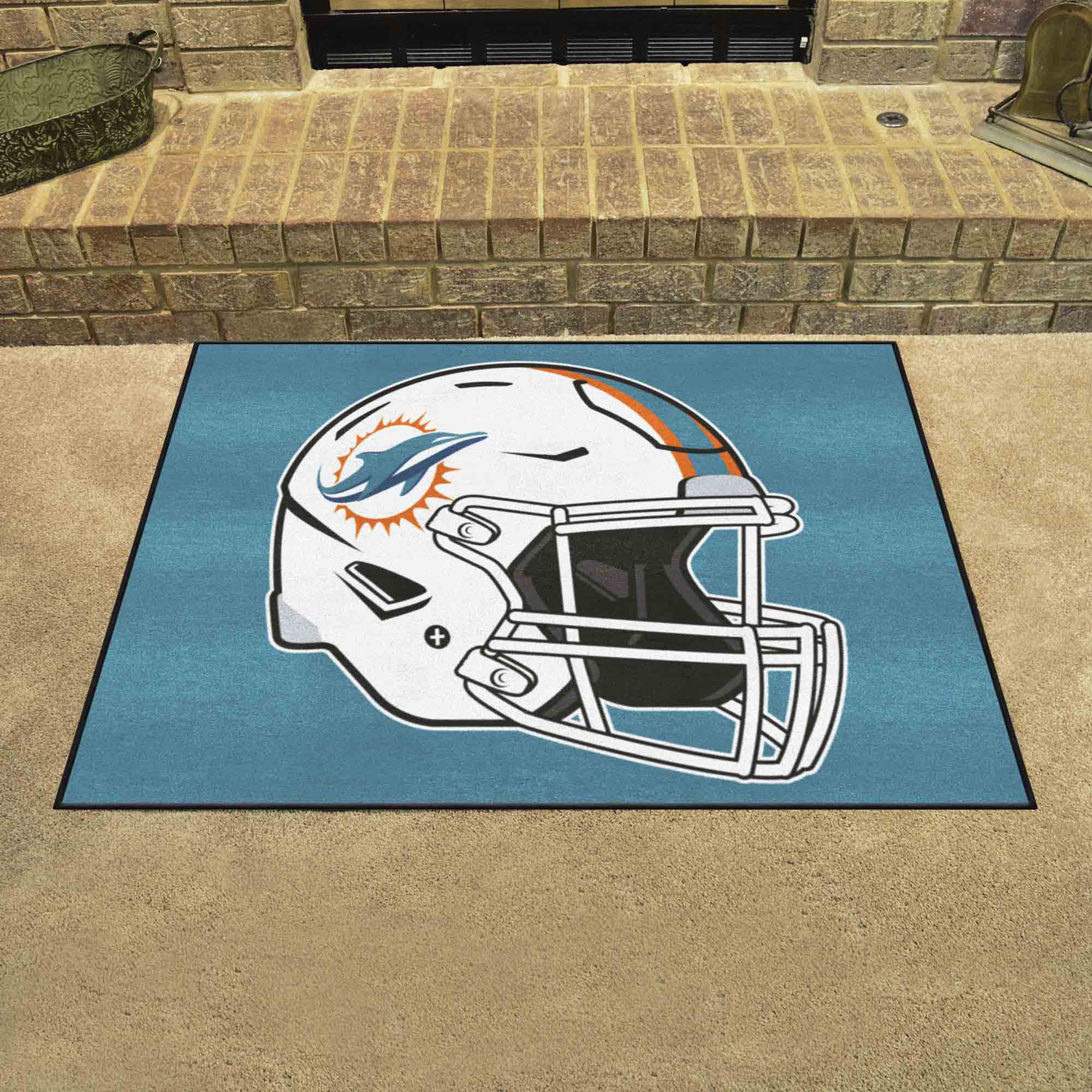 Miami Dolphins All-Star Rug - 34 in. x 42.5 in., Helmet Logo