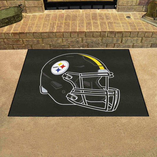 Pittsburgh Steelers All-Star Rug - 34 in. x 42.5 in., Helmet Logo - Pittsburgh Steelers