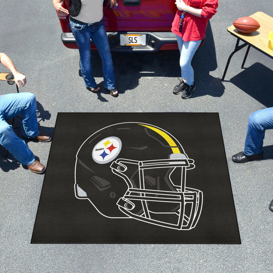Pittsburgh Steelers Tailgater Rug - 5ft. x 6ft., Helmet Logo - Pittsburgh Steelers