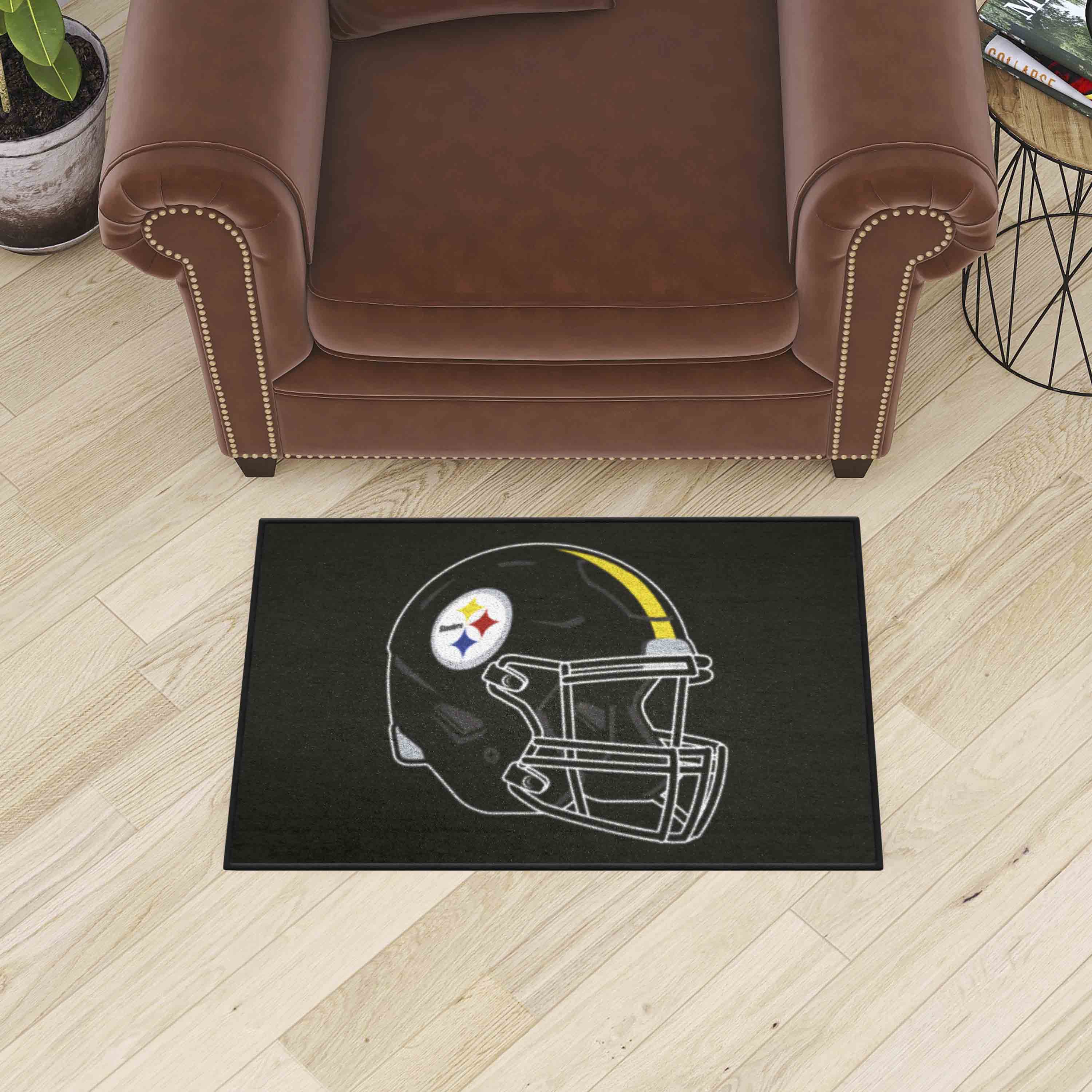 Pittsburgh Steelers Ulti-Mat Rug - 5ft. x 8ft., Helmet Logo - Pittsburgh Steelers