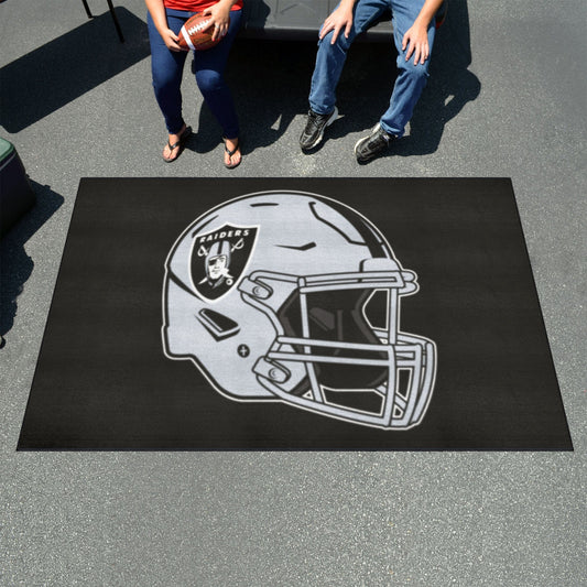 Las Vegas Raiders Ulti-Mat Rug - 5ft. x 8ft., Helmet Logo - Las Vegas Raiders