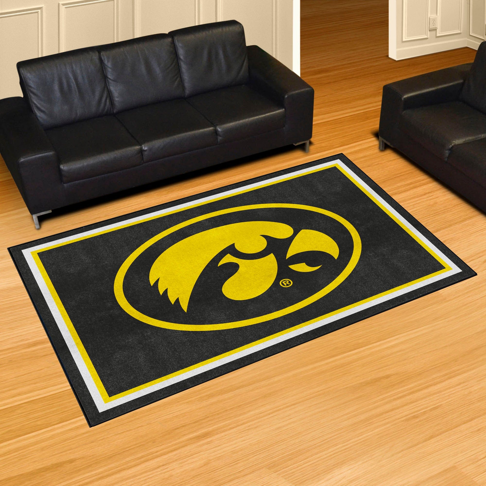 Iowa Hawkeyes 5ft. x 8 ft. Plush Area Rug - Iowa
