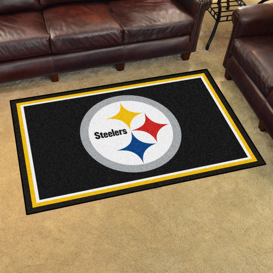 Pittsburgh Steelers 4ft. x 6ft. Plush Area Rug - Pittsburgh Steelers